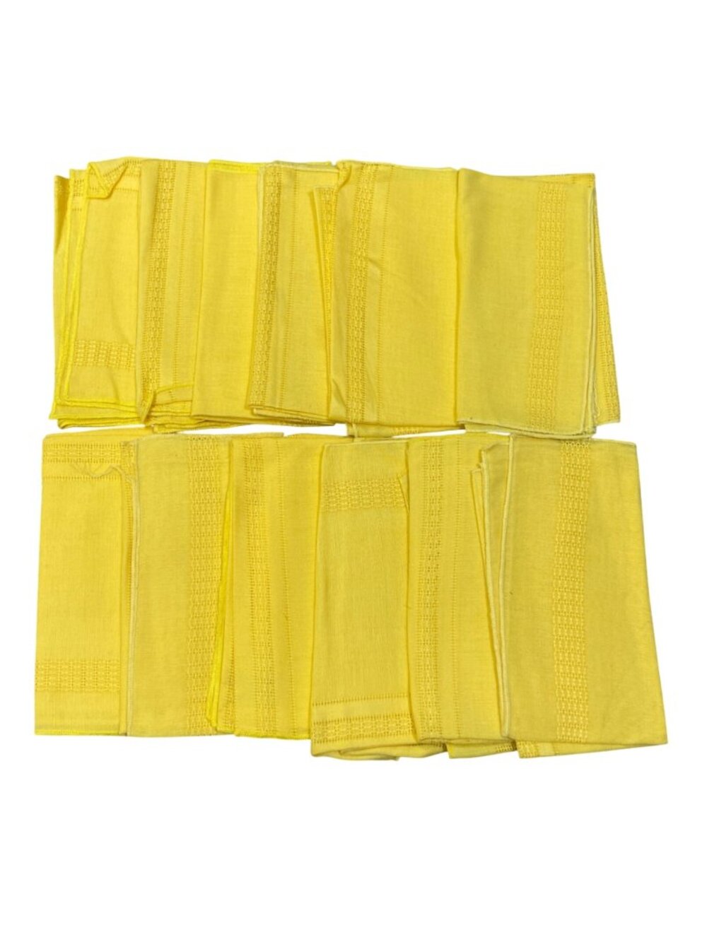 VTG Linen Cloth Napkins Set of 12 Butter Yellow (READ) 16" X 16" Woven Curtain S
